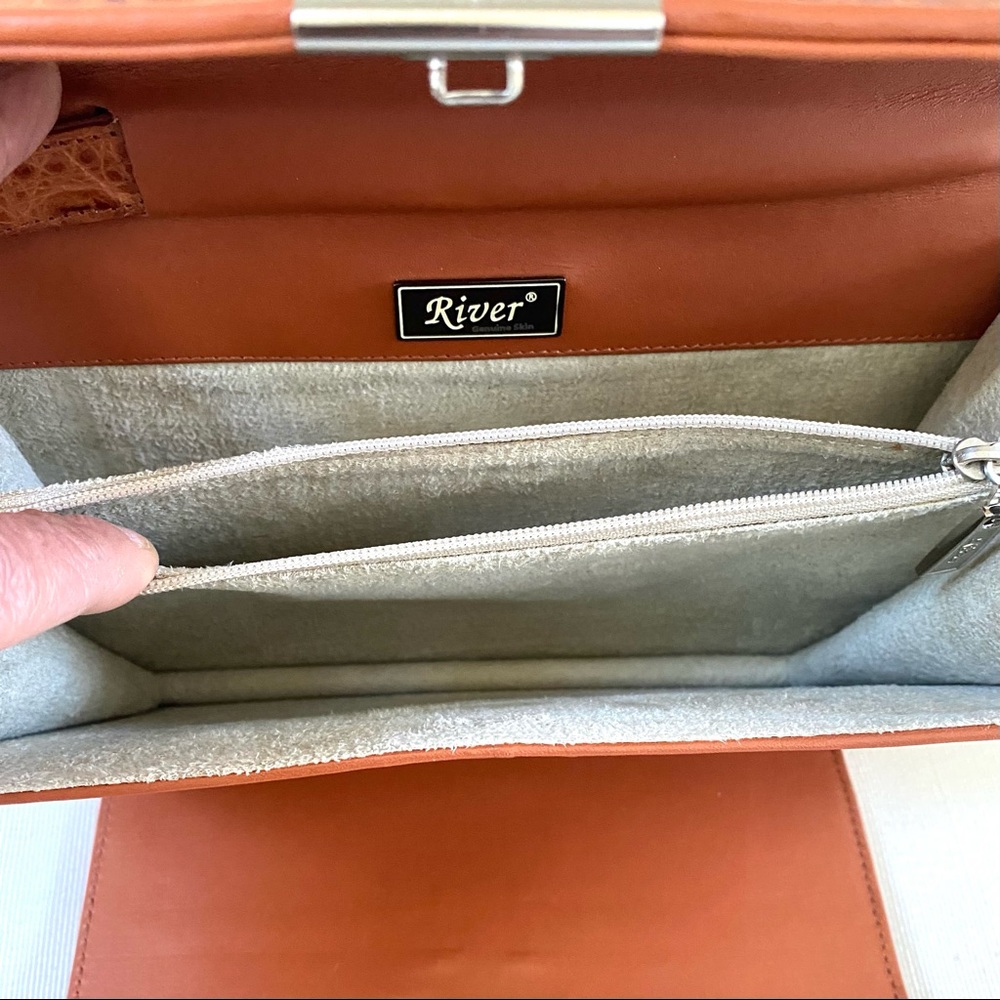 VINTAGE RIVER BRAND GENUINE CROCODILE SKIN CLUTCH/WALLET/HANDBAG, NEW WITH TAG - Picture 17 of 17